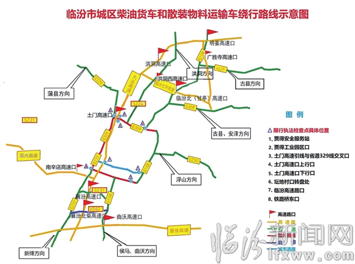 临汾市人民政府关于对柴油货车和散装物料运输车城市过境车辆实施优化通行措施的通告