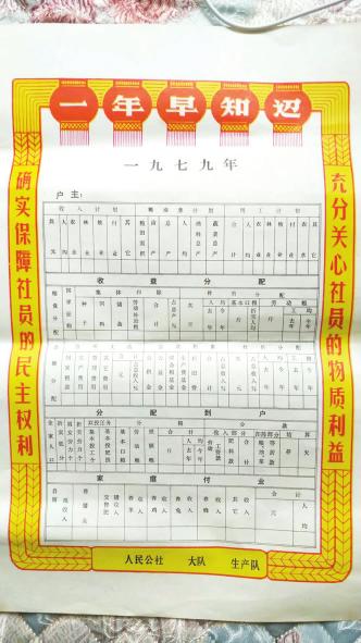 一张改革开放初期农业生产计划表现身临汾