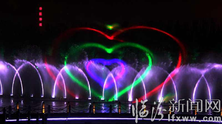 临汾汾河公园水景喷泉 一道美轮美奂的视听盛宴