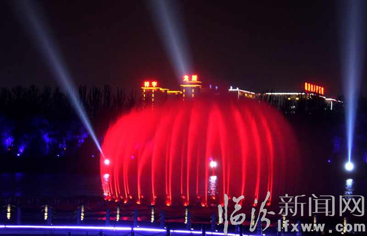 临汾汾河公园水景喷泉 一道美轮美奂的视听盛宴