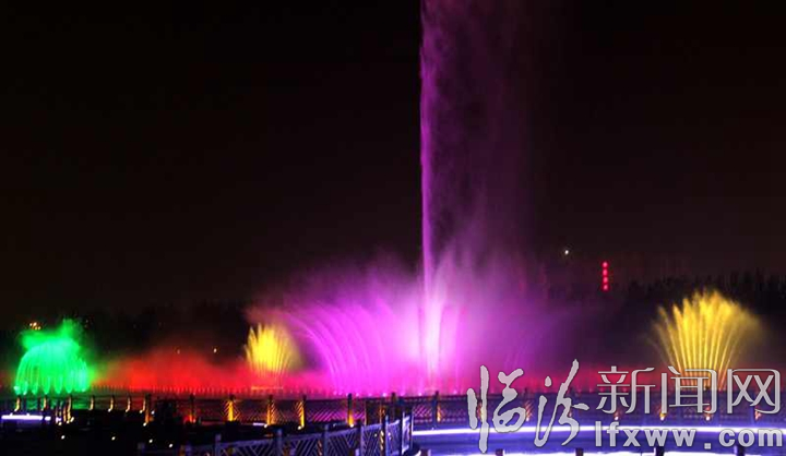 临汾汾河公园水景喷泉 一道美轮美奂的视听盛宴