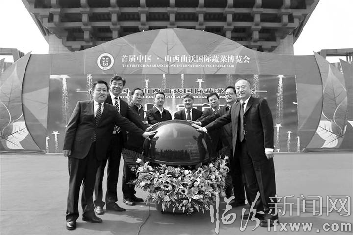 首届山西曲沃国际蔬菜博览会盛大开幕。 通讯员 吉东发 摄