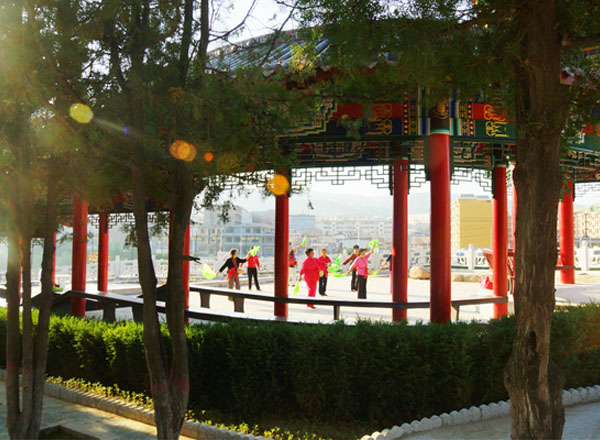 隰县：舞动莲花广场 