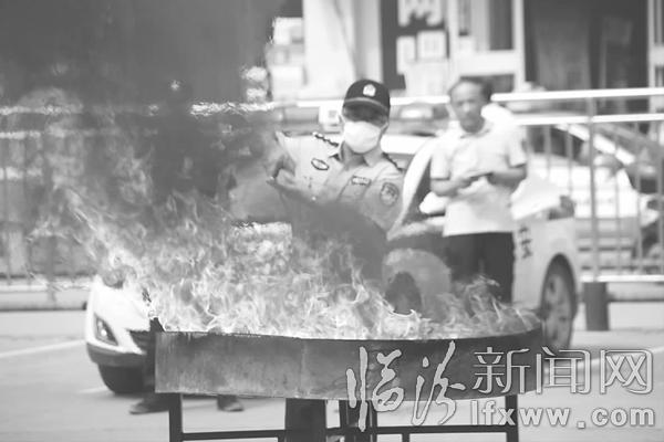 烈焰焚毒,彰显出民警打击毒品犯罪的坚强决心。