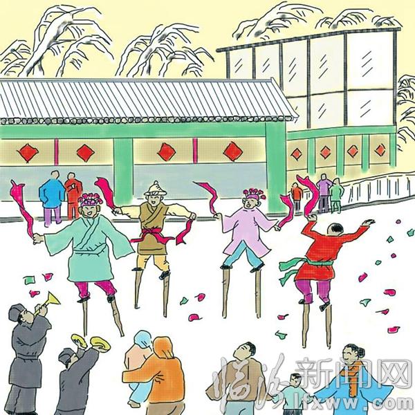 民间惊奇数高跷