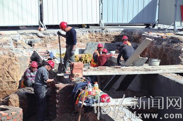 鼓楼南北街改造施工现场如火如荼