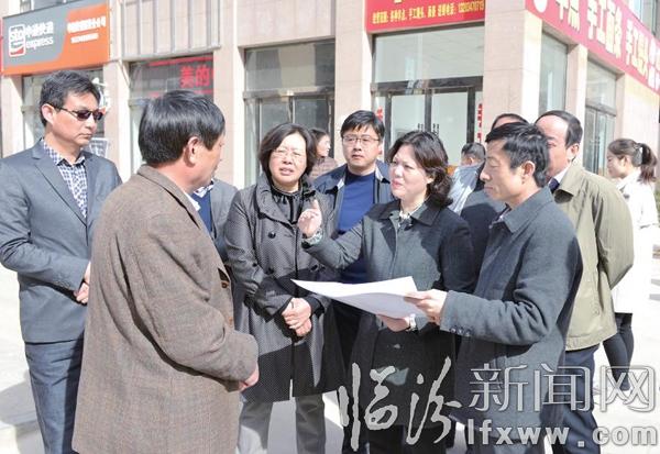 图为隰县县委书记李亚丽就“城中村”改造工程进行调研。曹东波摄