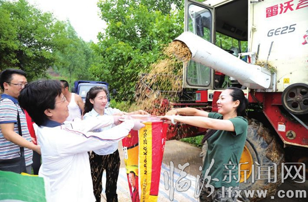 正值"三夏"时节市中心医院驻村工作队的队员们龙口夺食帮助农民颗粒归仓