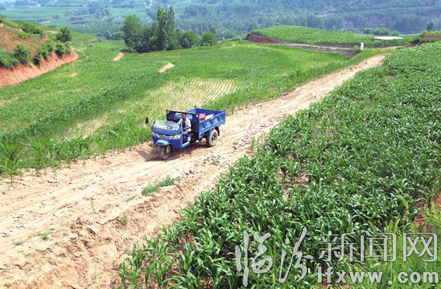 在袁美丽的多方协调下,原来狭窄的山路三轮车进不了地,现如今修缮好的4米宽的田间路,三轮车进出方便,解决了村民的生产难题。